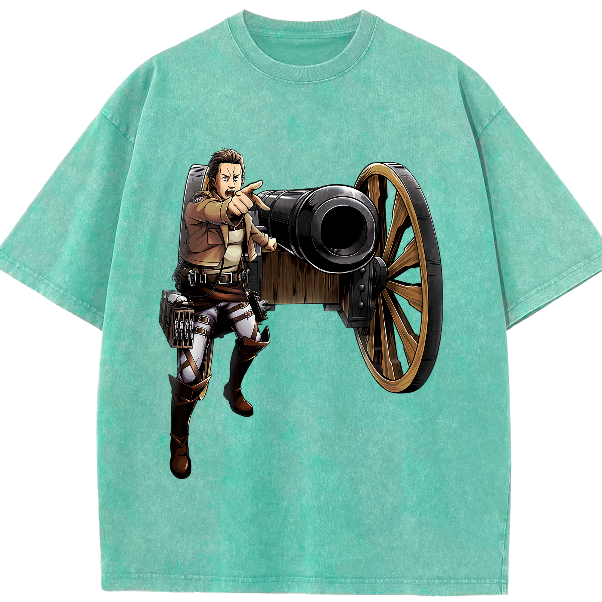 （画像用） 進撃の巨人 Attack on Titan 綿100% ヴィンテージ風 半袖Tシャツ（フロントプリント）